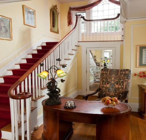 Staircase and Entry at Hampton Terrace Inn in Lenox MA