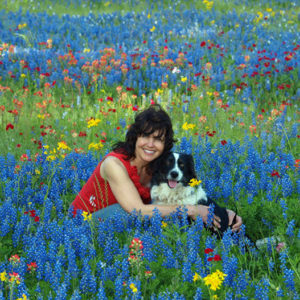 Carol Davis and Rescued Border Collie in Texas