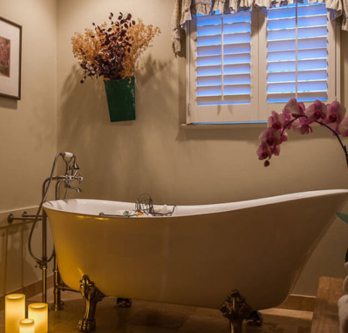 relax in the clawfoot tub at carmel country inn
