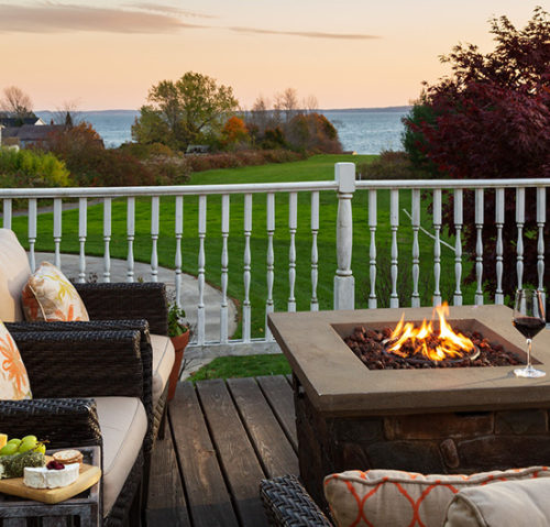Maine Coast Bed and Breakfast deck and fire pit