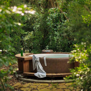 Blisswood Inn, hot tub for honeymoon couples to soak after a day on the ranch. Enjoy a honeymoon in Texas