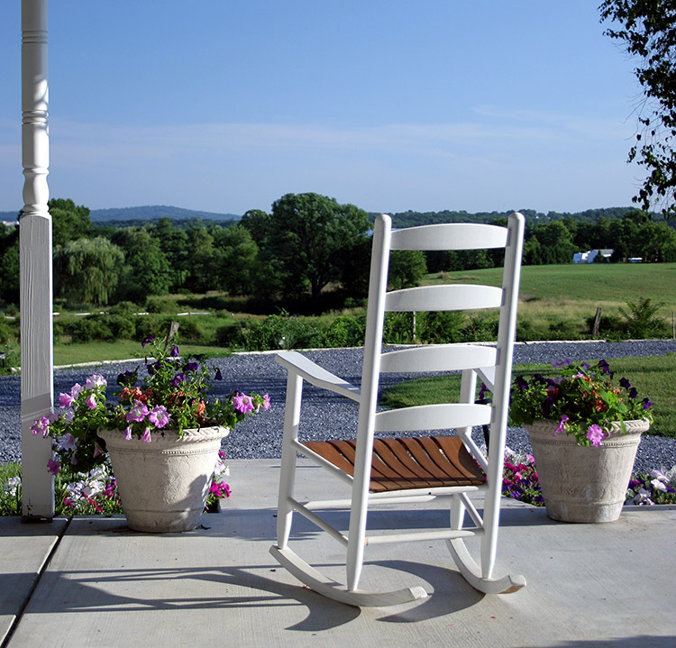 Westwynd Farm rocking chair on porch